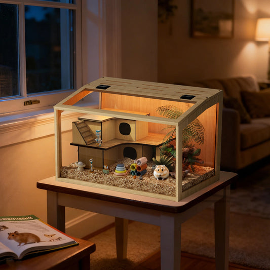 Guangdong Wooden Hamster Cage With Open Top Habitat