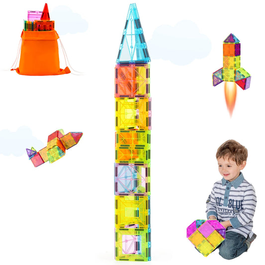 SucceBuy 32 Piece Light Magnetic Tiles Educational STEM Building Blocks