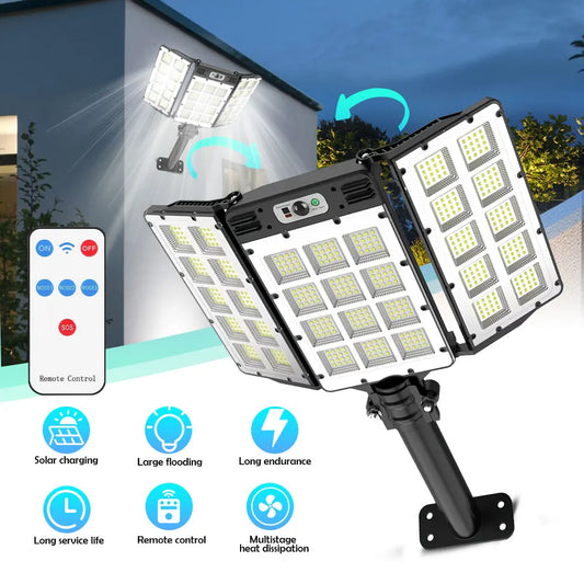 Solar 800LED Flood Lights IP66 Outdoor With Motion Sensor Remote