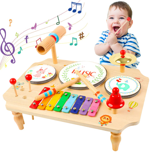 LZDMY Children Drum Kit Multi Instrument Toy With Xylophone