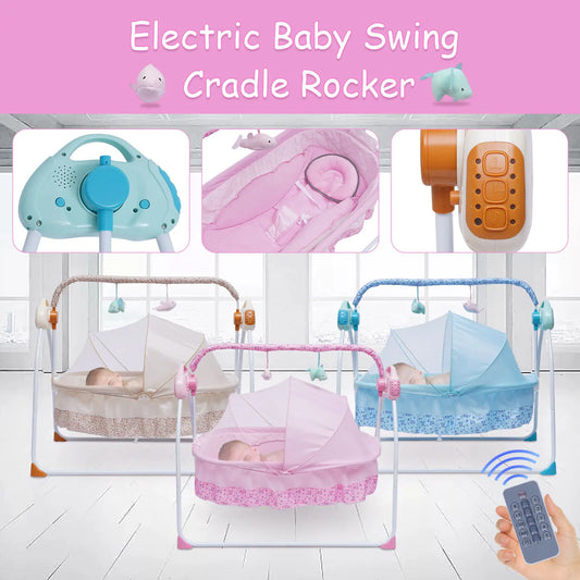 Hign-concerned Electric Baby Cradle Auto Swing Rocker with Bluetooth