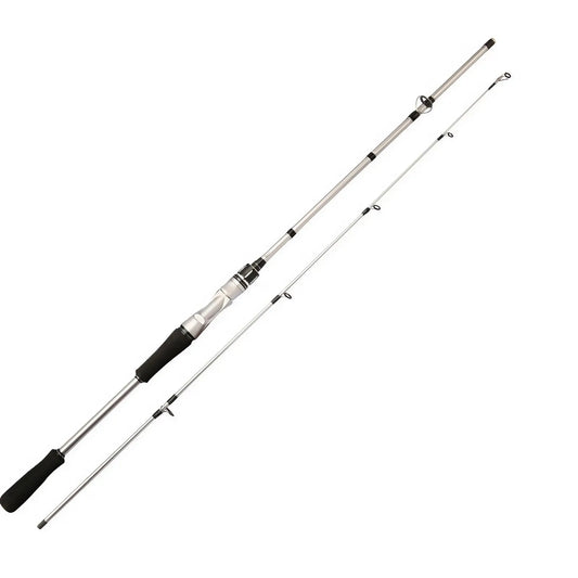 180cm/ 70.86inch-Silvery Carbon Fiber Lure Fishing Rod-M Tuning, Medium-Fast Speed-Used for Freshwater and Saltwater