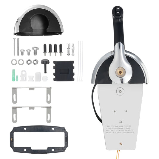 SucceBuy Boat Throttle Control, 8M0059686 Top-Mounted Outboard Remote Control Box for Mercury PT 2-Stroke with Power Trim Switch