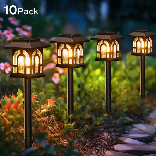 Feature Solar Pathway Lights Outdoor Pack Auto On Off