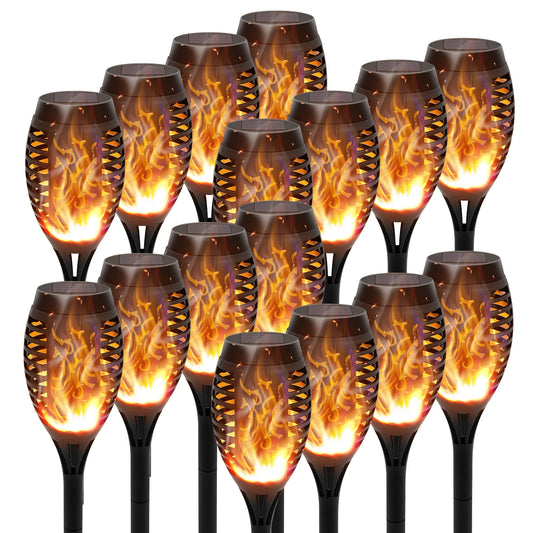 Solar Torch Lights With Flickering Flame Waterproof Outdoor LED Pathway