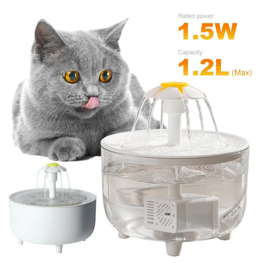 1200ml Electric Mute Automatic Cat Water Fountain with USB Filtering for Clean and Fresh Drinking Experience