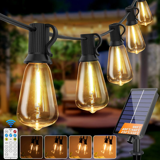 Grensk Solar Globe LED String Lights G40 Patio Light USB