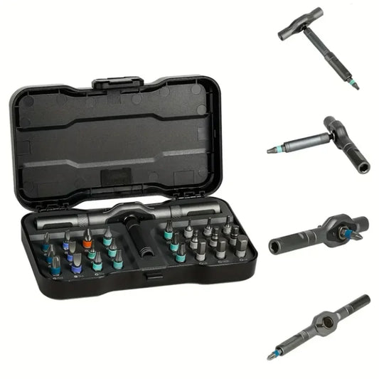 24-in-1 Ratchet Screwdriver drill Set, Magnetic Precision Bits with Detachable Handle & Case.Multi-Purpose Mini Screwdriver Kit